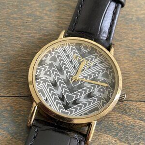XOXO Geometric Analog Quartz w/ Black Leather Strap XO3461 Womens Watch (F8)